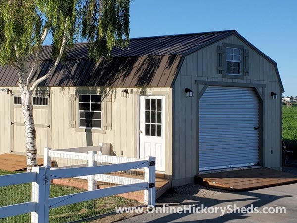 Hickory Sheds Lofted Barn Garage Double Barn Doors Single Door