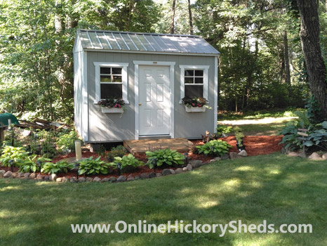 Hickory Sheds Side Utility Shed with Silver Metal Roof