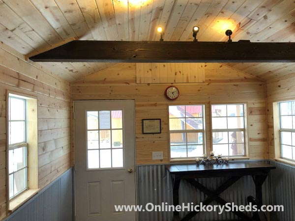 Hickory Sheds Lofted Tiny Room Finished Inside