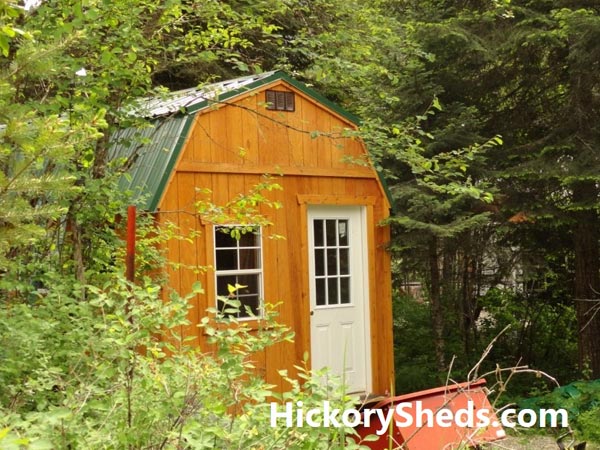 Hickory Sheds Lofted Tiny Room Honey Gold