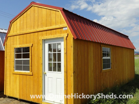 Hickory Sheds Lofted Tiny Room Rustic Red Roof